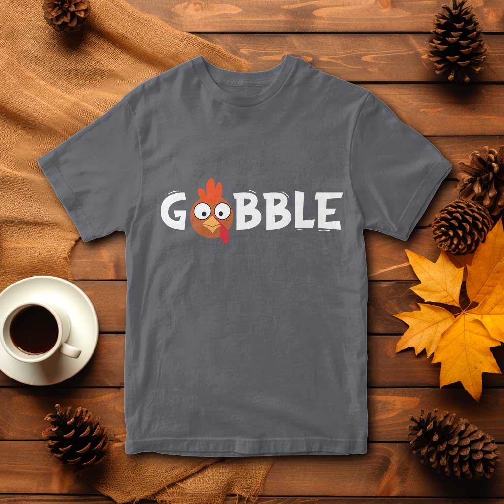 Funny Thanksgiving Turkey T Shirt Gobble Family Fall Autumn Season TS10 Charcoal Print Your Wear
