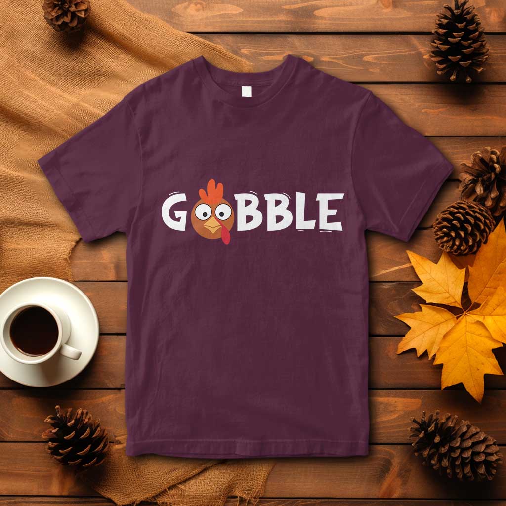 Funny Thanksgiving Turkey T Shirt Gobble Family Fall Autumn Season TS10 Maroon Print Your Wear