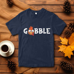 Funny Thanksgiving Turkey T Shirt Gobble Family Fall Autumn Season TS10 Navy Print Your Wear