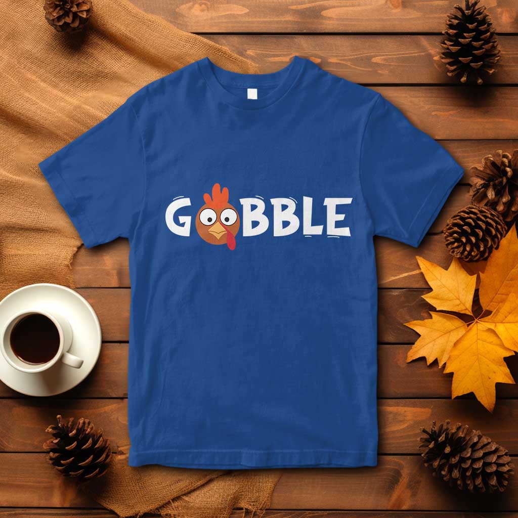 Funny Thanksgiving Turkey T Shirt Gobble Family Fall Autumn Season TS10 Royal Blue Print Your Wear