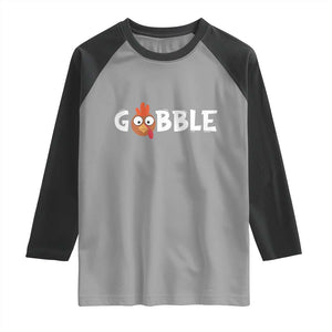 Funny Thanksgiving Turkey Raglan Shirt Gobble Family Fall Autumn Season TS10 Sport Gray Black Print Your Wear