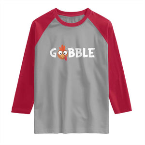 Funny Thanksgiving Turkey Raglan Shirt Gobble Family Fall Autumn Season TS10 Sport Gray Red Print Your Wear
