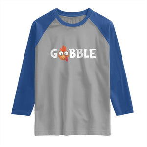 Funny Thanksgiving Turkey Raglan Shirt Gobble Family Fall Autumn Season TS10 Sport Gray Royal Print Your Wear