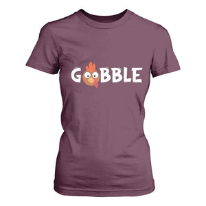 Funny Thanksgiving Turkey T Shirt For Women Gobble Family Fall Autumn Season TS10 Maroon Print Your Wear