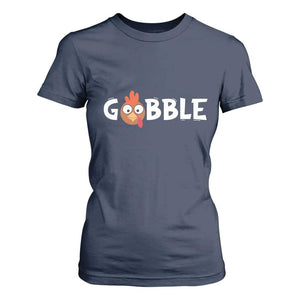 Funny Thanksgiving Turkey T Shirt For Women Gobble Family Fall Autumn Season TS10 Navy Print Your Wear