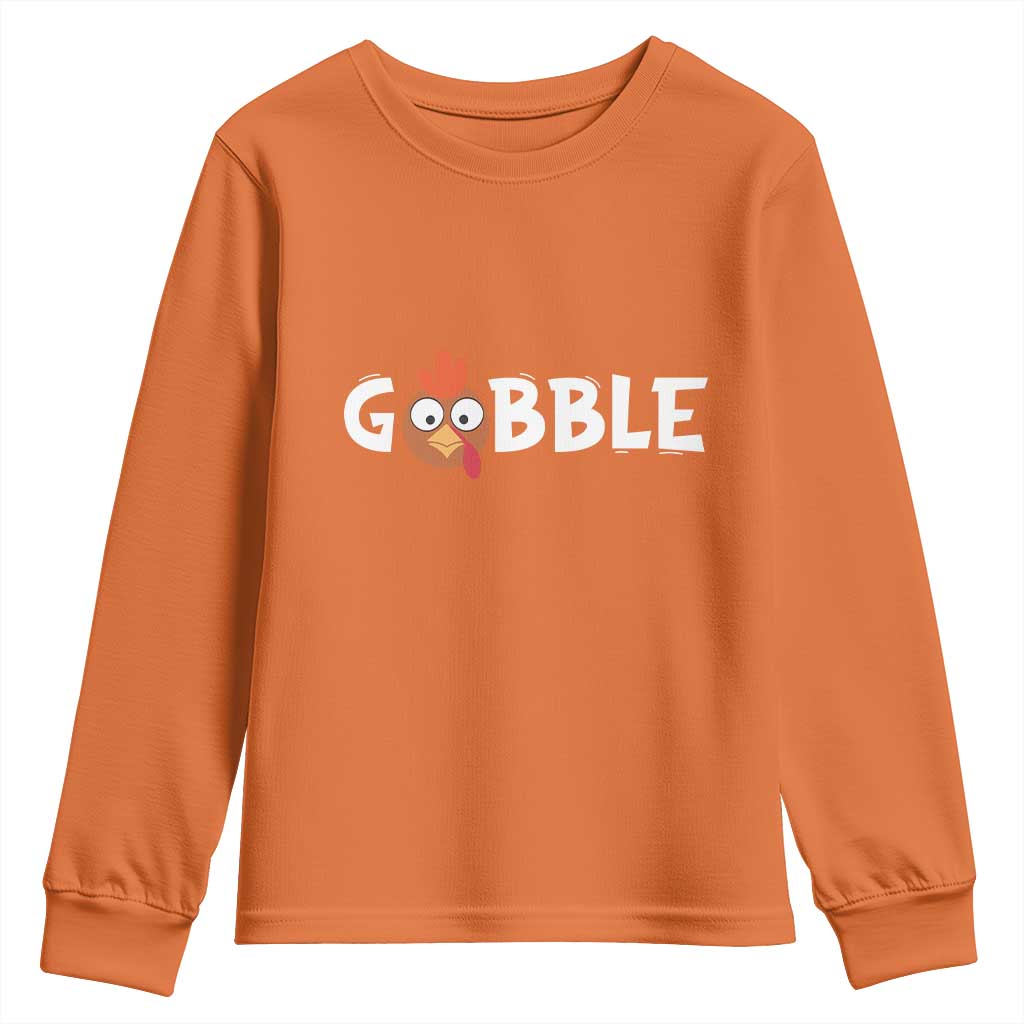 Funny Thanksgiving Turkey Youth Sweatshirt Gobble Family Fall Autumn Season TS10 Orange Print Your Wear