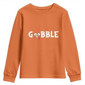 Funny Thanksgiving Turkey Youth Sweatshirt Gobble Family Fall Autumn Season TS10 Orange Print Your Wear