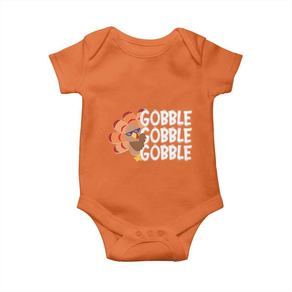 Thanksgiving Gobble Baby Onesie Turkey Day Thanksgiving Family TS10 Orange Print Your Wear