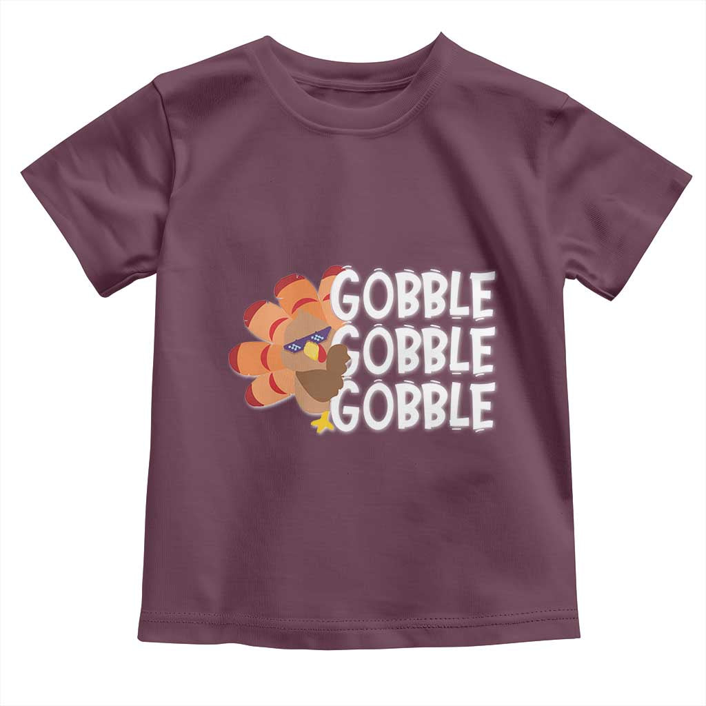 Thanksgiving Gobble Baby Shirt Turkey Day Thanksgiving Family TS10 Maroon Print Your Wear