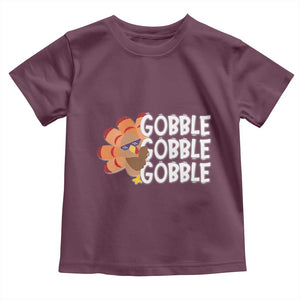 Thanksgiving Gobble Baby Shirt Turkey Day Thanksgiving Family TS10 Maroon Print Your Wear