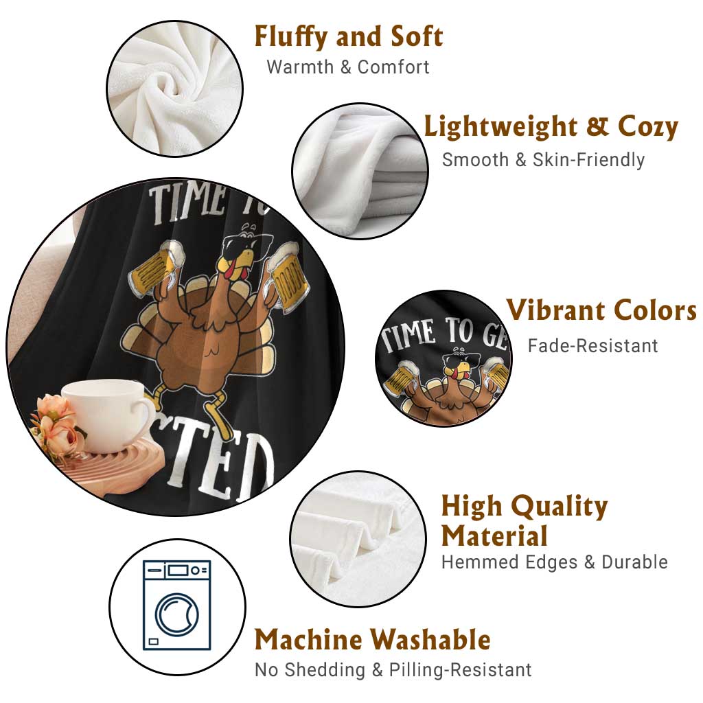 Funny Beer Thanksgiving Turkey Throw Blanket Time To Get Basted TS10 Print Your Wear