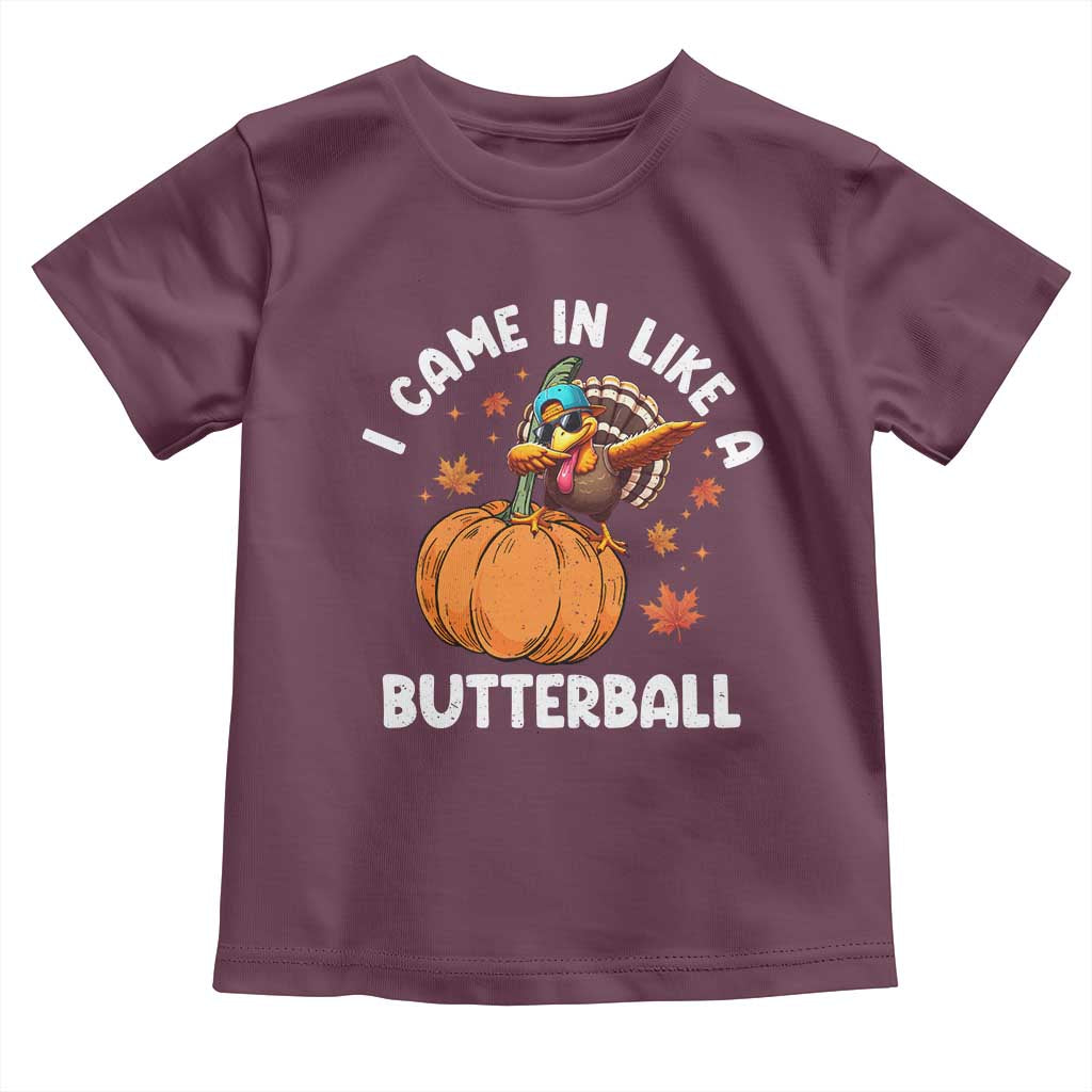Funny Thanksgiving Turkey Baby Shirt Came In Like A Butterball TS10 Maroon Print Your Wear