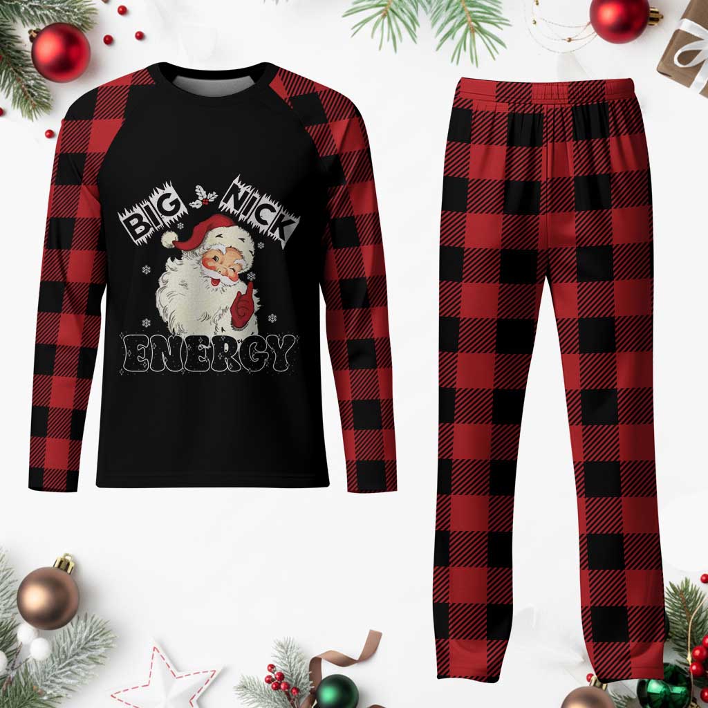Santa Plaid Pajama Set Big Nick Energy Vintage Holiday TS10 Buffalo Plaid Print Your Wear