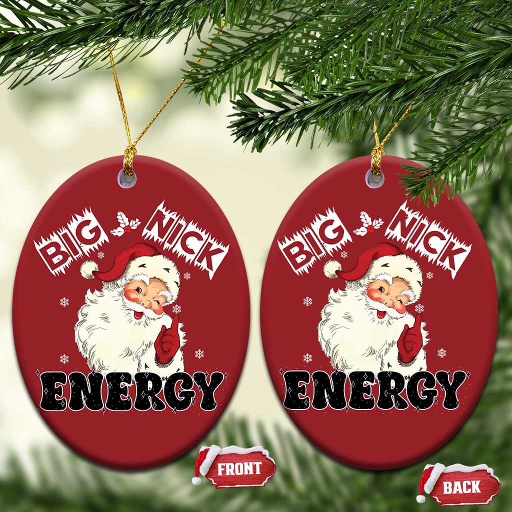 Santa Christmas Ornament Big Nick Energy Vintage Holiday TS10 Oval Red Print Your Wear