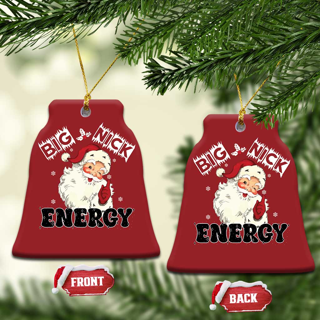 Santa Christmas Ornament Big Nick Energy Vintage Holiday TS10 Bell Flake Red Print Your Wear