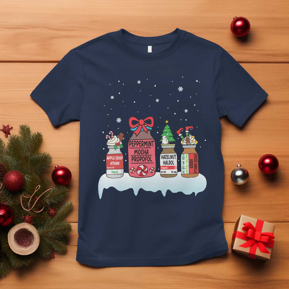 Nurse Christmas T Shirt Funny Nursing Nurse RN LPN NP Doctor Nicu TS10 Navy Print Your Wear