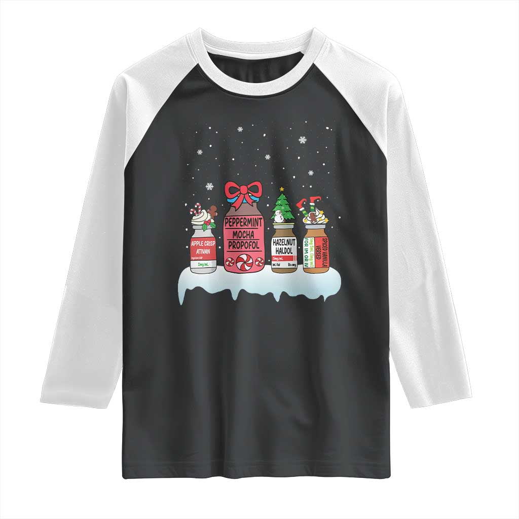 Nurse Christmas Raglan Shirt Funny Nursing Nurse RN LPN NP Doctor Nicu TS10 Black White Print Your Wear