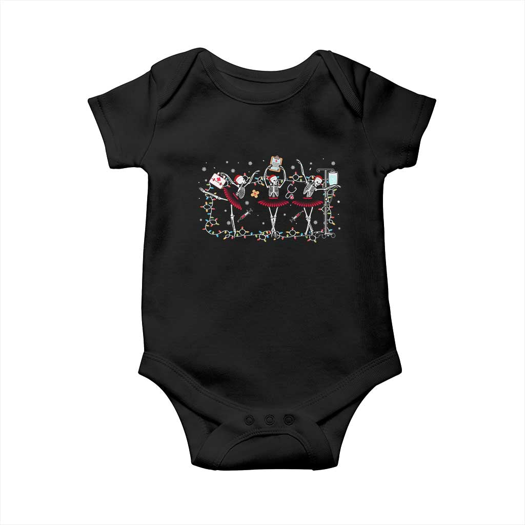 Skeleton Nurse Christmas Baby Onesie Ballerinas Ballet Dance Xmas Lights TS10 Black Print Your Wear