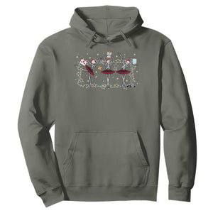 Skeleton Nurse Christmas Hoodie Ballerinas Ballet Dance Xmas Lights TS10 Military Green Print Your Wear