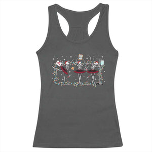 Skeleton Nurse Christmas Racerback Tank Top Ballerinas Ballet Dance Xmas Lights TS10 Dark Heather Print Your Wear