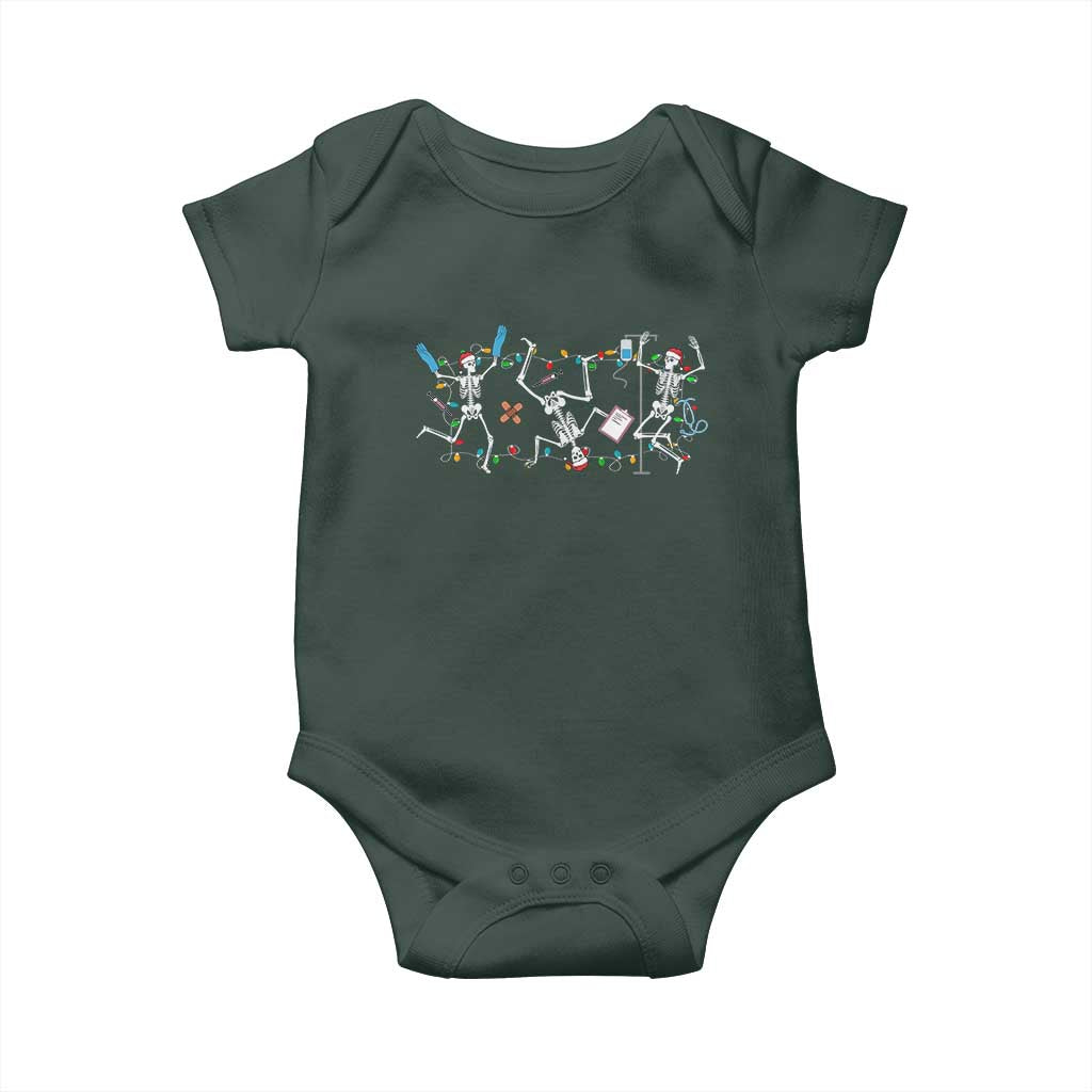 Skeleton Nurse Christmas Baby Onesie Funny Hip Hop Dancing Registered Nurse Xmas Lights TS10 Print Your Wear