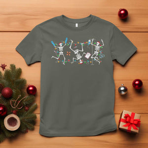 Skeleton Nurse Christmas T Shirt Funny Hip Hop Dancing Registered Nurse Xmas Lights TS10 Military Green Print Your Wear