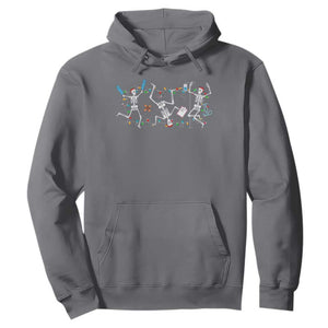 Skeleton Nurse Christmas Hoodie Funny Hip Hop Dancing Registered Nurse Xmas Lights TS10 Charcoal Print Your Wear