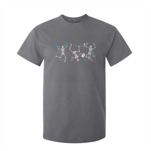 Skeleton Nurse Christmas T Shirt For Kid Funny Hip Hop Dancing Registered Nurse Xmas Lights TS10 Charcoal Print Your Wear