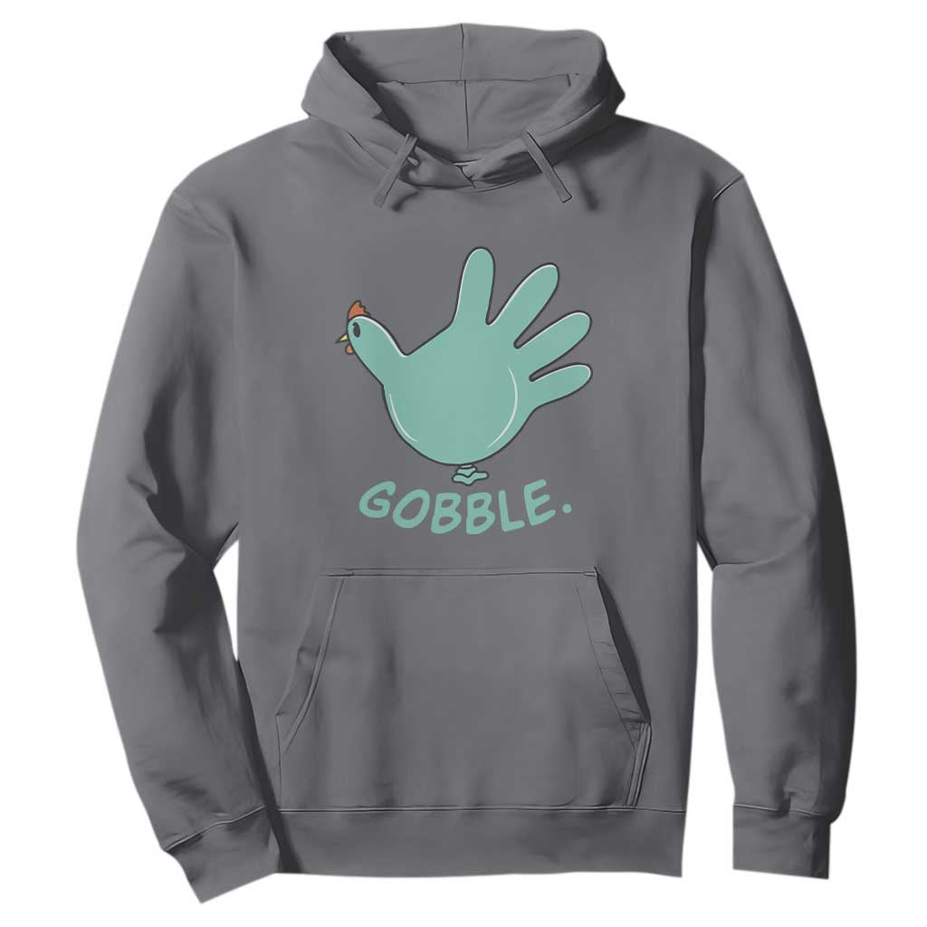 Thanksgiving Nurse Turkey Hoodie Turkey Glove Cute Thanksgiving Thankful Nurse Medical Assistant TS10 Charcoal Print Your Wear