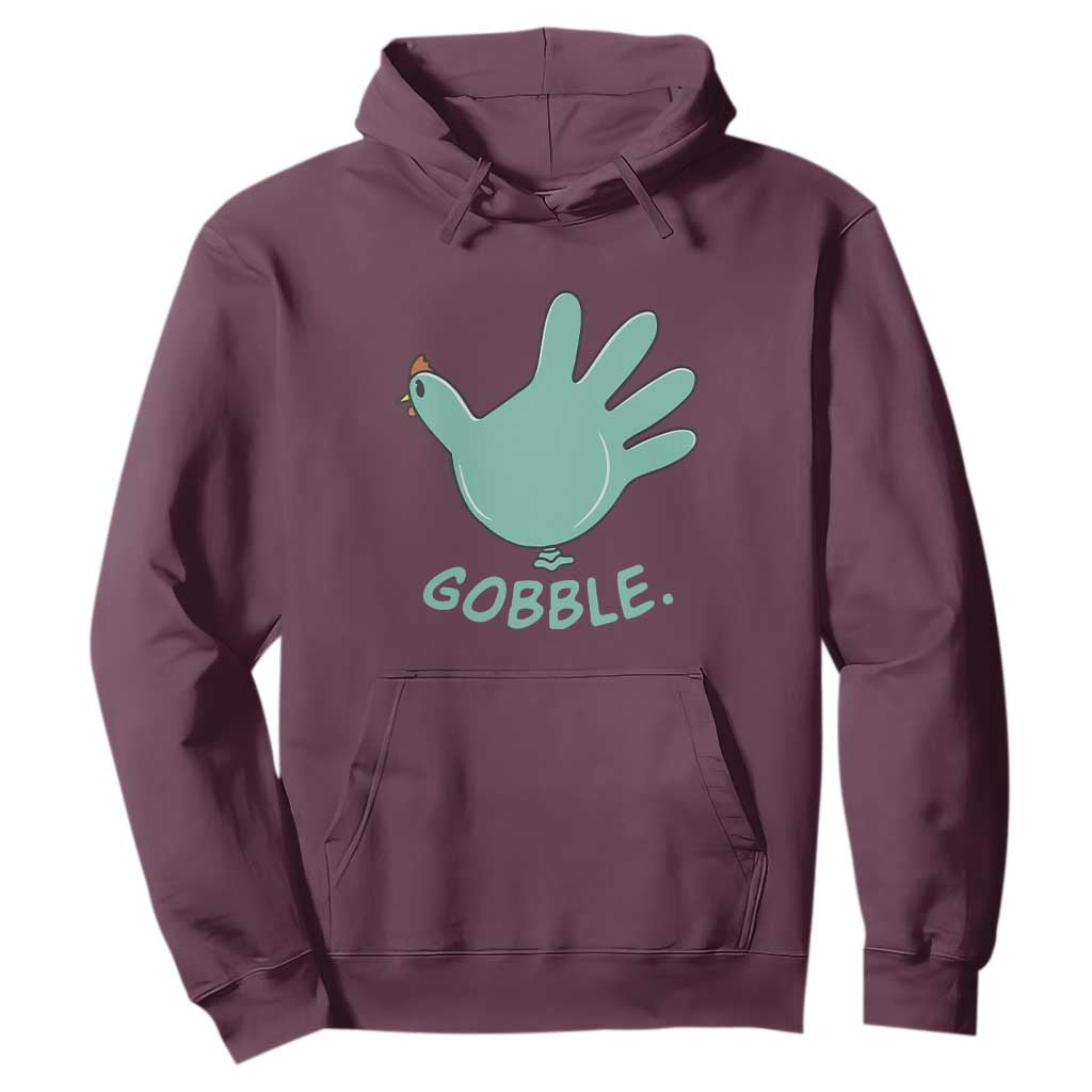 Thanksgiving Nurse Turkey Hoodie Turkey Glove Cute Thanksgiving Thankful Nurse Medical Assistant TS10 Maroon Print Your Wear