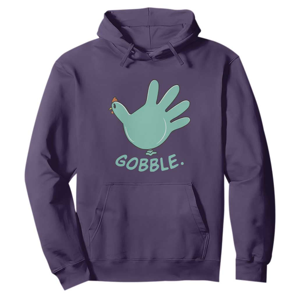Thanksgiving Nurse Turkey Hoodie Turkey Glove Cute Thanksgiving Thankful Nurse Medical Assistant TS10 Purple Print Your Wear