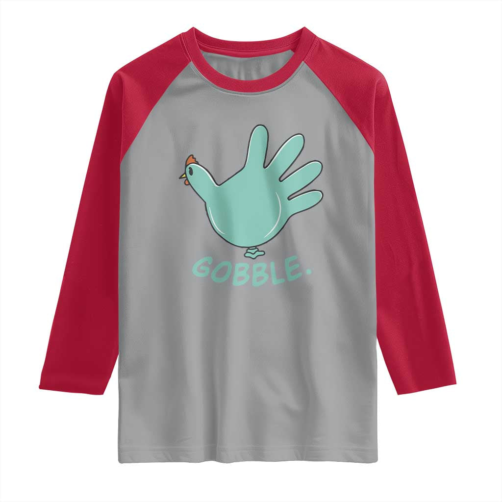 Thanksgiving Nurse Turkey Raglan Shirt Turkey Glove Cute Thanksgiving Thankful Nurse Medical Assistant TS10 Sport Gray Red Print Your Wear