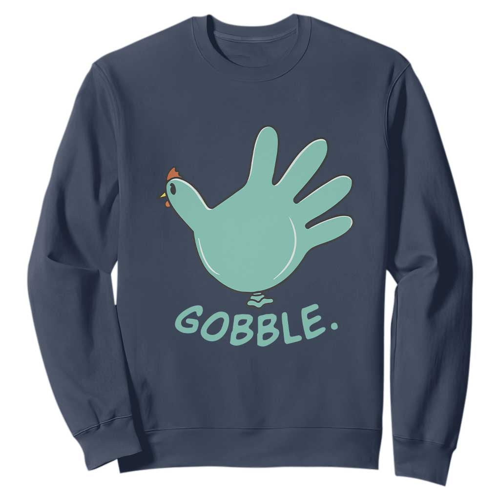 Thanksgiving Nurse Turkey Sweatshirt Turkey Glove Cute Thanksgiving Thankful Nurse Medical Assistant TS10 Navy Print Your Wear