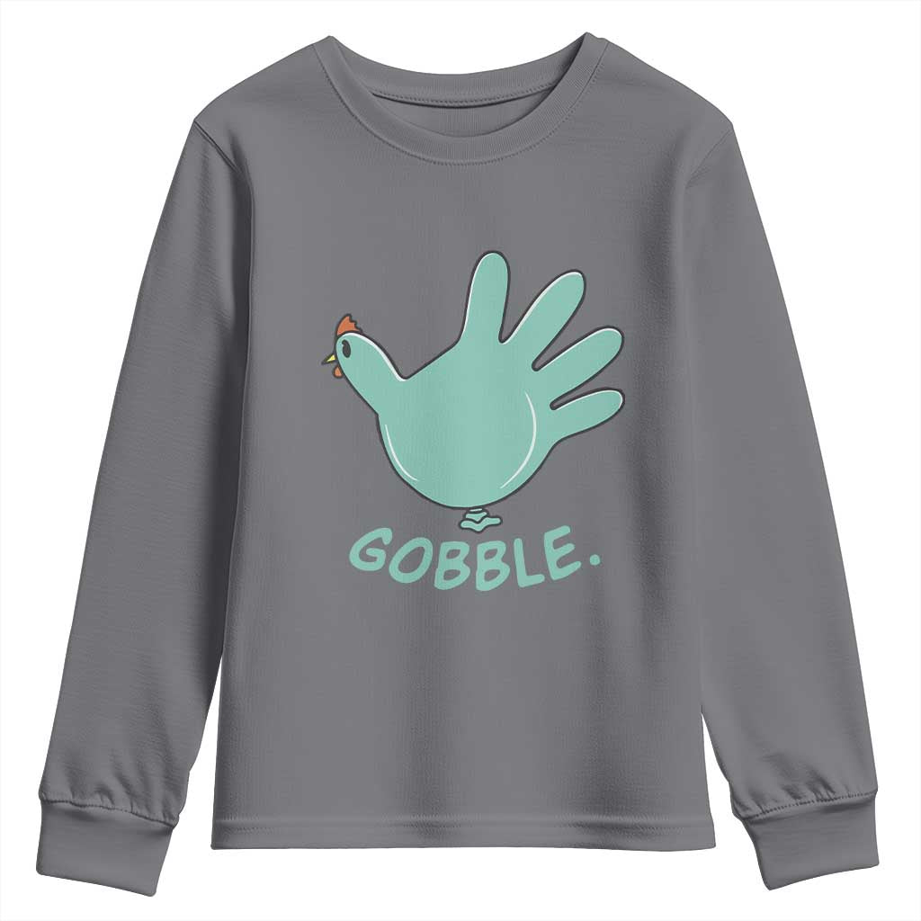 Thanksgiving Nurse Turkey Youth Sweatshirt Turkey Glove Cute Thanksgiving Thankful Nurse Medical Assistant TS10 Charcoal Print Your Wear