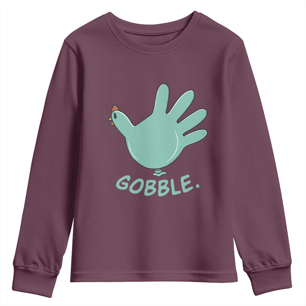 Thanksgiving Nurse Turkey Youth Sweatshirt Turkey Glove Cute Thanksgiving Thankful Nurse Medical Assistant TS10 Maroon Print Your Wear