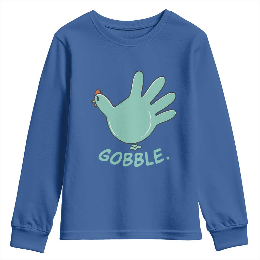 Thanksgiving Nurse Turkey Youth Sweatshirt Turkey Glove Cute Thanksgiving Thankful Nurse Medical Assistant TS10 Royal Blue Print Your Wear