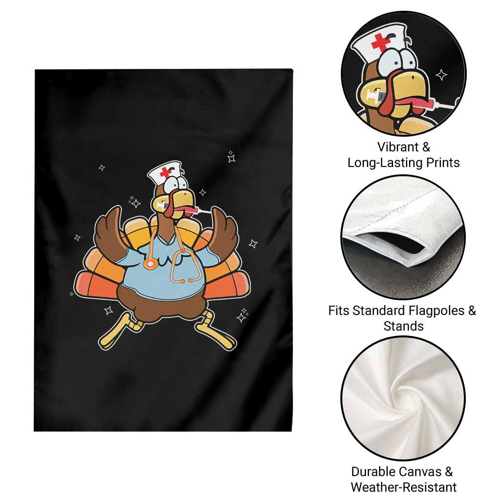 Thanksgiving Nurse Turkey Garden Flag Funny Nursing Student Gift Thankful Nurse Medical Assistant TS10 Print Your Wear