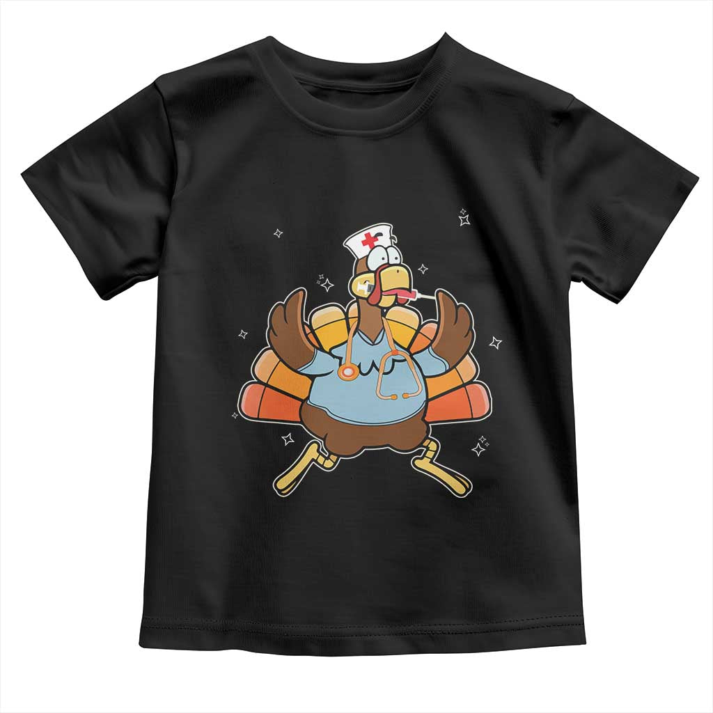 Thanksgiving Nurse Turkey Baby Shirt Funny Nursing Student Gift Thankful Nurse Medical Assistant TS10 Black Print Your Wear
