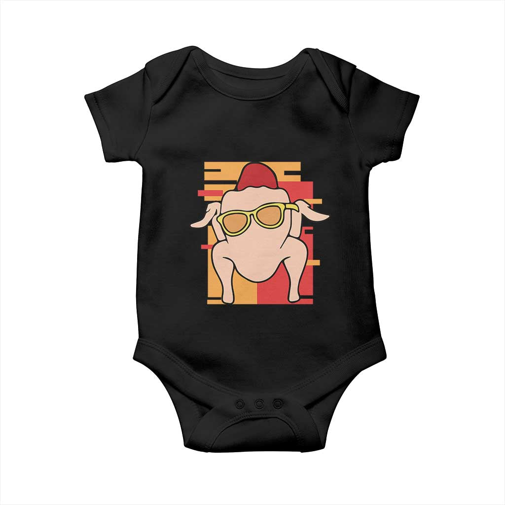 Turkey Thanksgiving Baby Onesie Funny Fall TS10 Black Print Your Wear