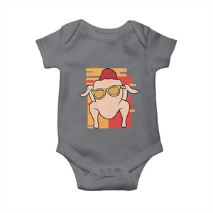 Turkey Thanksgiving Baby Onesie Funny Fall TS10 Charcoal Print Your Wear