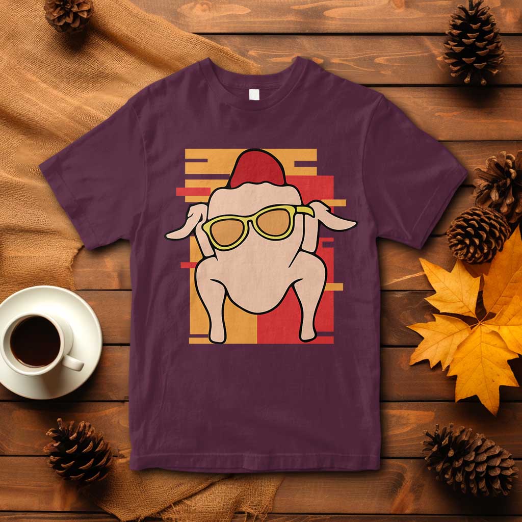 Turkey Thanksgiving T Shirt Funny Fall TS10 Maroon Print Your Wear