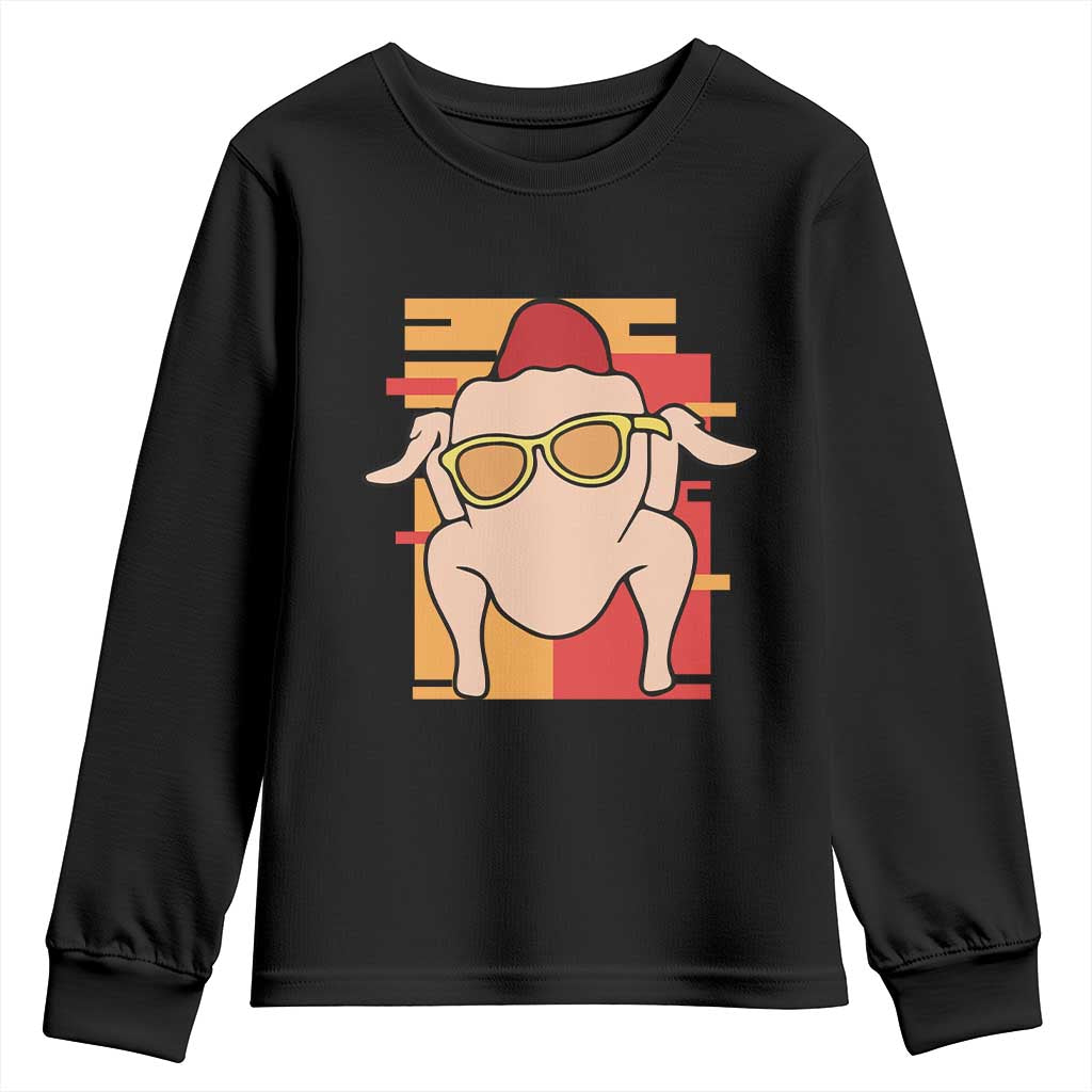 Turkey Thanksgiving Youth Sweatshirt Funny Fall TS10 Black Print Your Wear