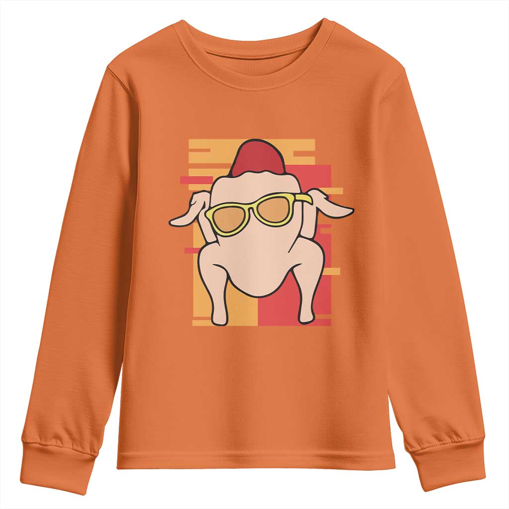 Turkey Thanksgiving Youth Sweatshirt Funny Fall TS10 Orange Print Your Wear