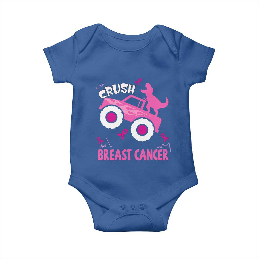 Crush Breast Cancer Awareness Baby Onesie Pink Ribbon Monster Truck Dinosaur TS10 Royal Blue Print Your Wear