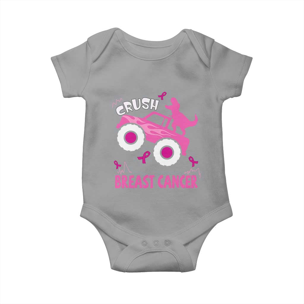 Crush Breast Cancer Awareness Baby Onesie Pink Ribbon Monster Truck Dinosaur TS10 Sport Gray Print Your Wear