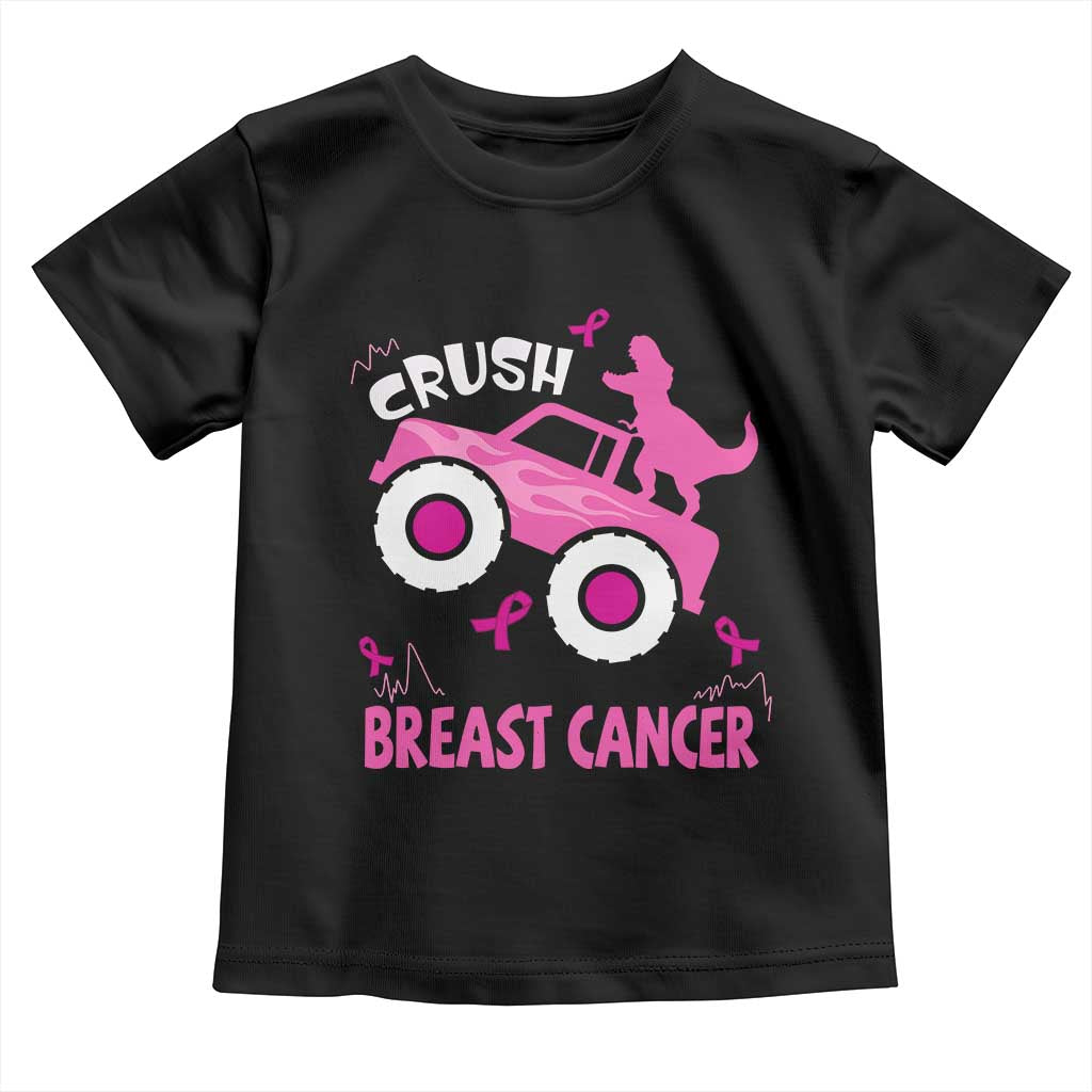 Crush Breast Cancer Awareness Baby Shirt Pink Ribbon Monster Truck Dinosaur TS10 Black Print Your Wear