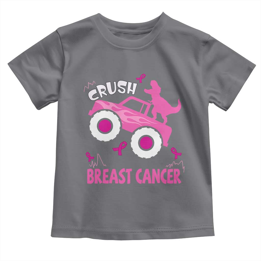 Crush Breast Cancer Awareness Baby Shirt Pink Ribbon Monster Truck Dinosaur TS10 Charcoal Print Your Wear