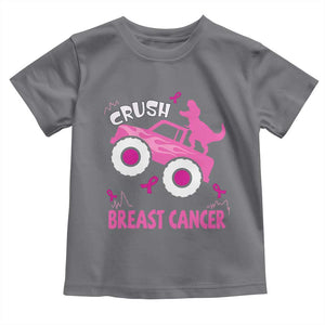 Crush Breast Cancer Awareness Baby Shirt Pink Ribbon Monster Truck Dinosaur TS10 Charcoal Print Your Wear
