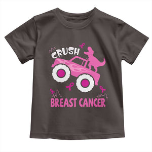 Crush Breast Cancer Awareness Baby Shirt Pink Ribbon Monster Truck Dinosaur TS10 Dark Chocolate Print Your Wear