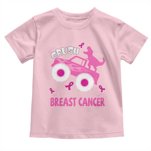 Crush Breast Cancer Awareness Baby Shirt Pink Ribbon Monster Truck Dinosaur TS10 Light Pink Print Your Wear